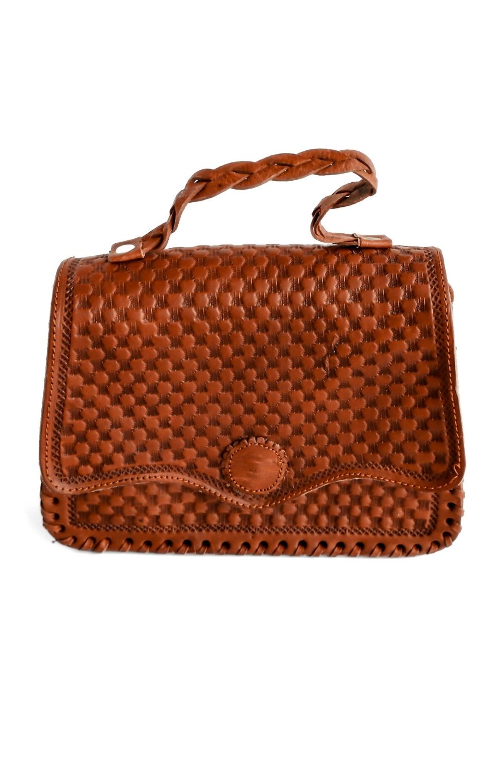 Alambra - Hand-Carved Leather Crossbody Bag
