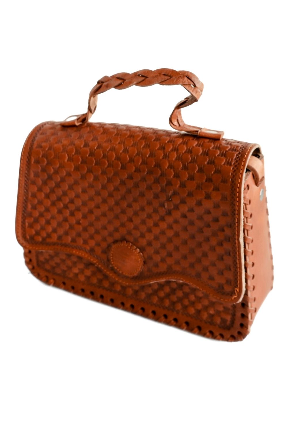 Alambra - Hand-Carved Leather Crossbody Bag