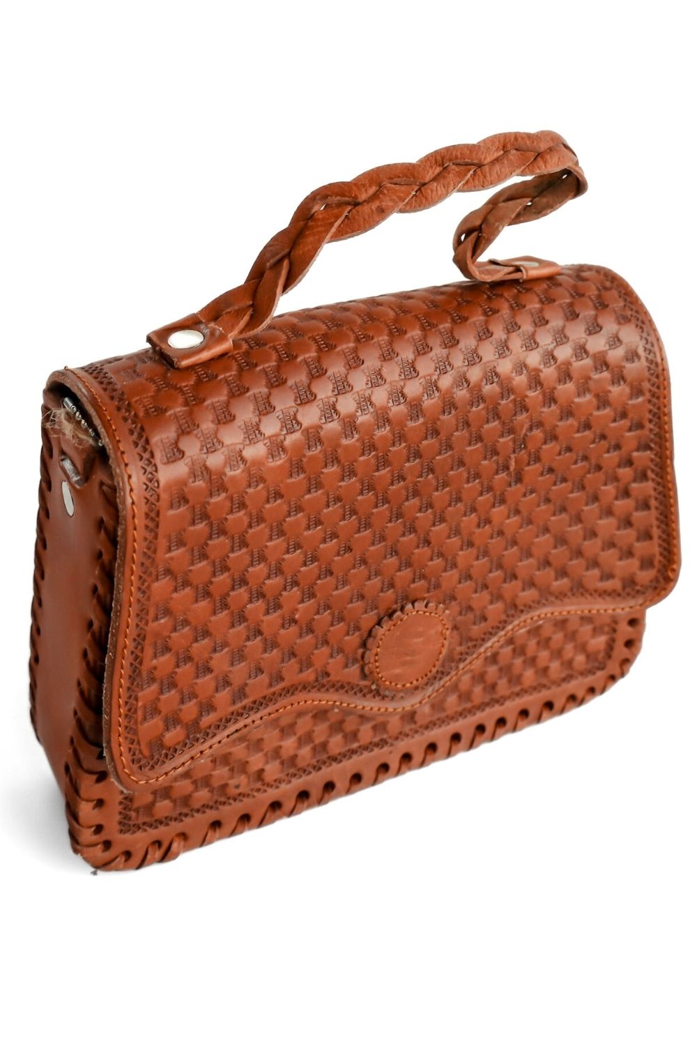 Alambra - Hand-Carved Leather Crossbody Bag