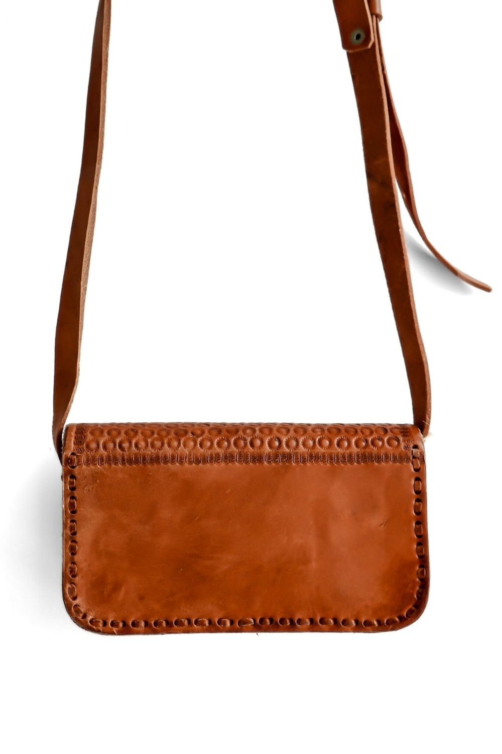 Aman - Hand-Carved Leather Crossbody Bag