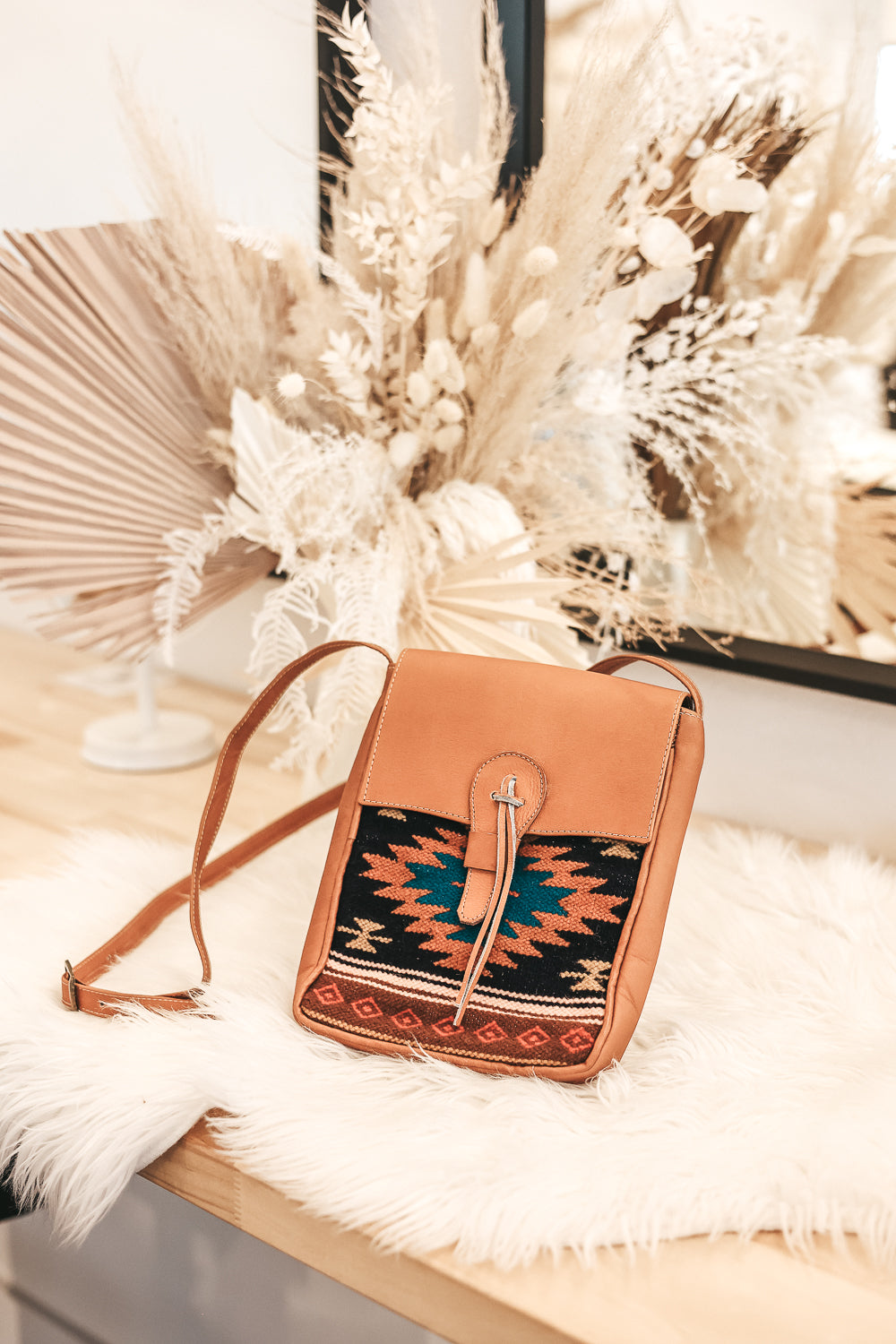 Native - Leather & Textile Crossbody Bag