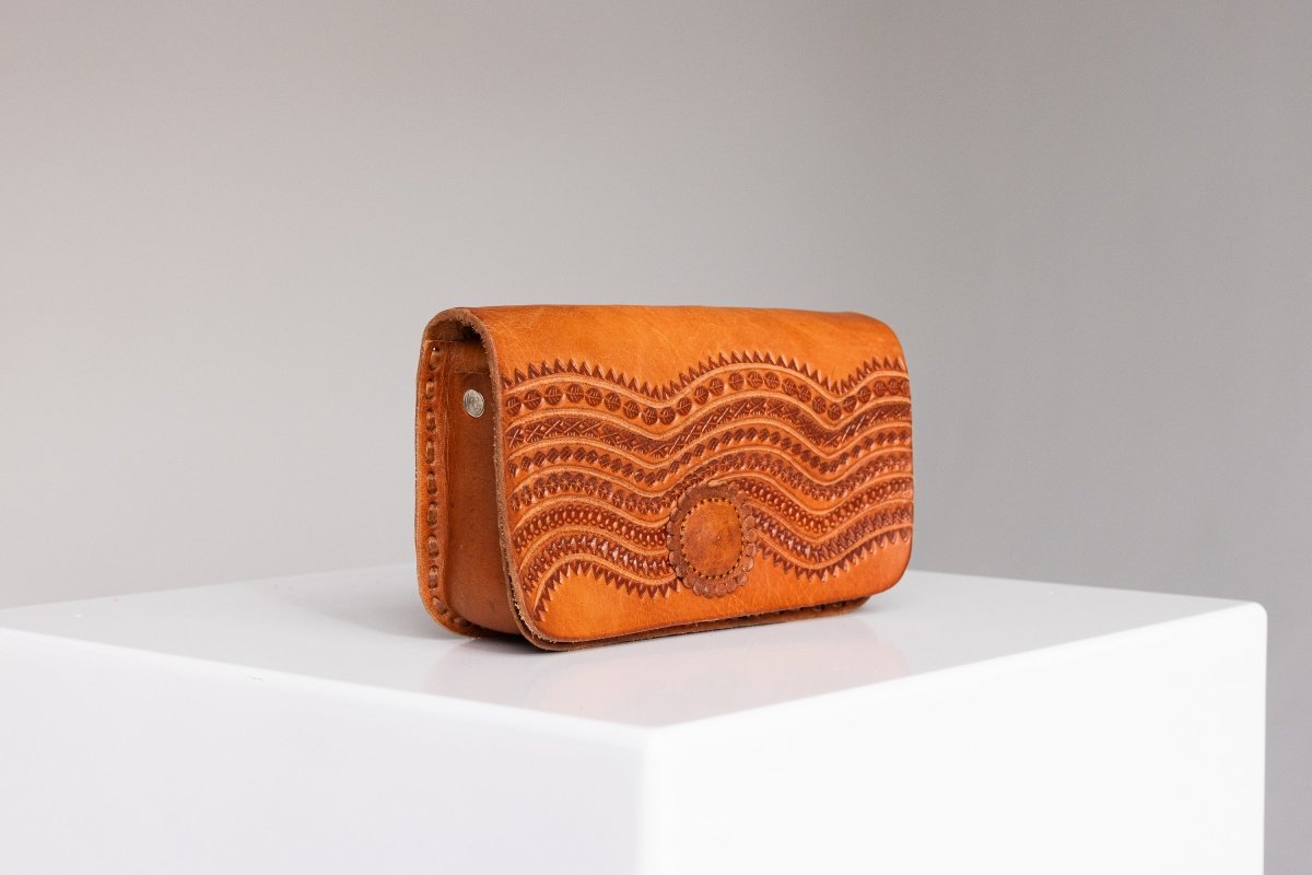 Aman - Hand - Carved Leather Crossbody Bag - Mama Ponchos