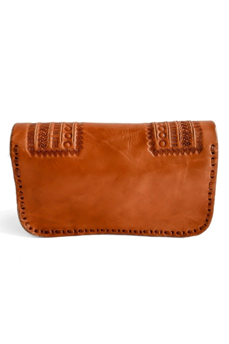 Aman - Hand - Carved Leather Crossbody Bag - Mama Ponchos LLC