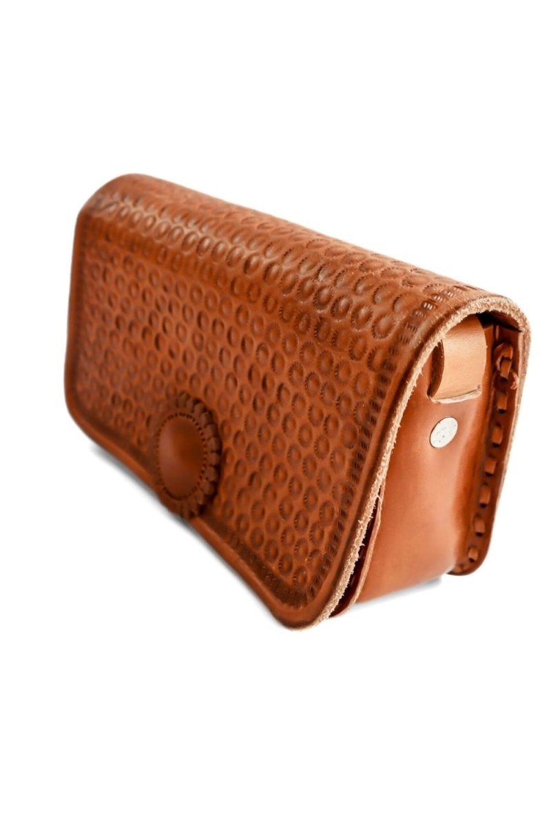 Aman - Hand - Carved Leather Crossbody Bag - Mama Ponchos LLC