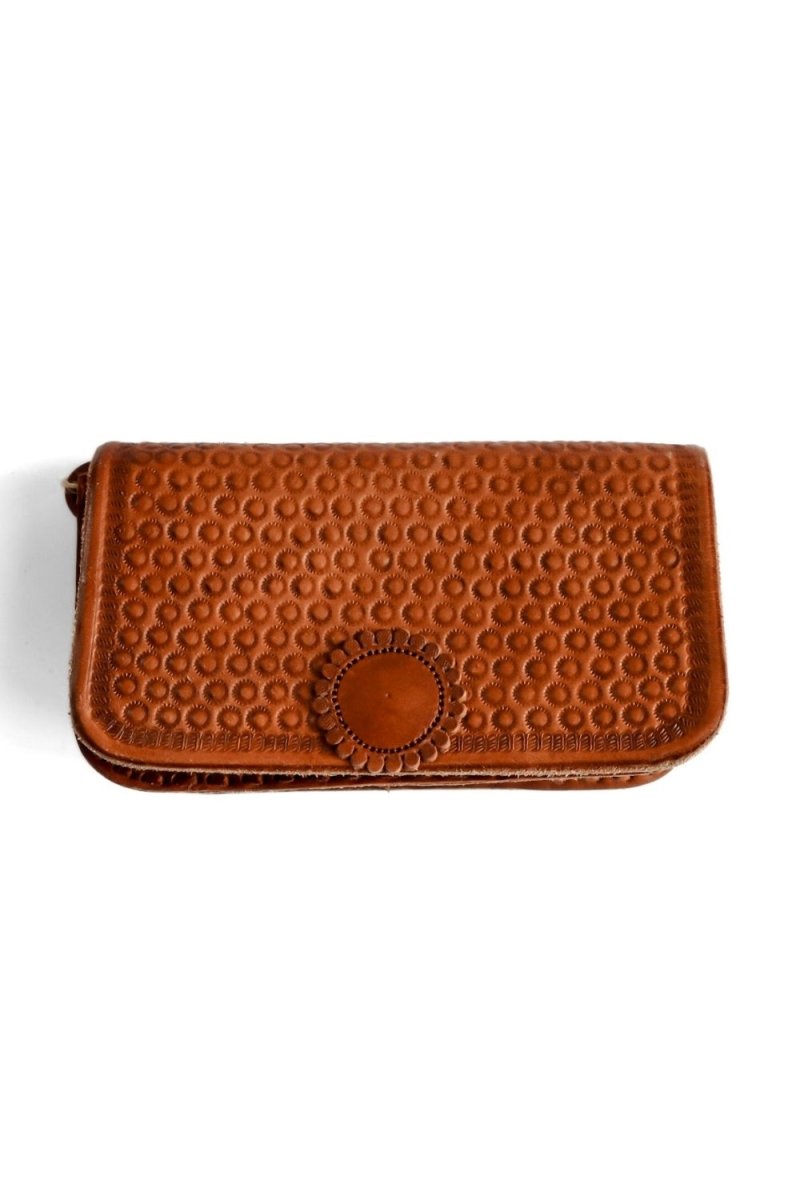 Aman - Hand - Carved Leather Crossbody Bag - Mama Ponchos LLC