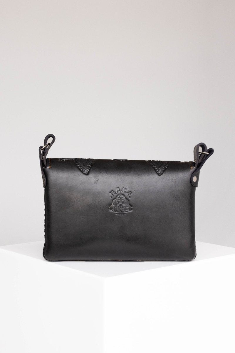 Amedi Black Desert - Leather & Cowhide Crossbody - Mama Ponchos