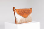 Amedi - Hand - Tooled Leather & Cowhide Crossbody - Mama Ponchos