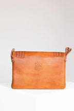 Amedi - Hand - Tooled Leather & Cowhide Crossbody - Mama Ponchos