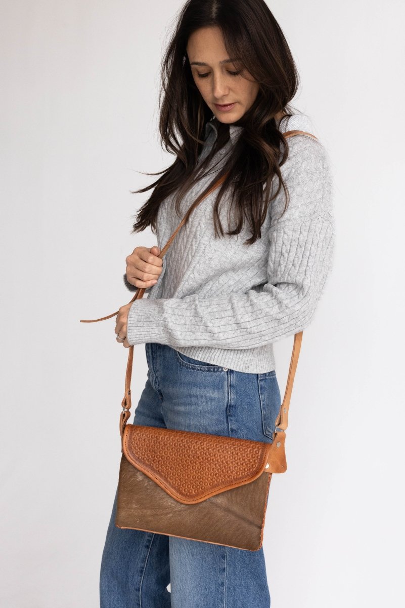 Amedi Plains - Leather & Cowhide Crossbody - Mama Ponchos