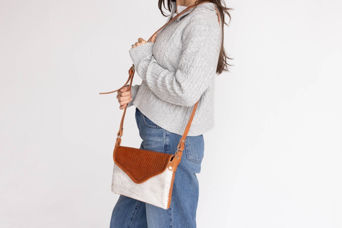 Amedi Plains - Leather & Cowhide Crossbody - Mama Ponchos
