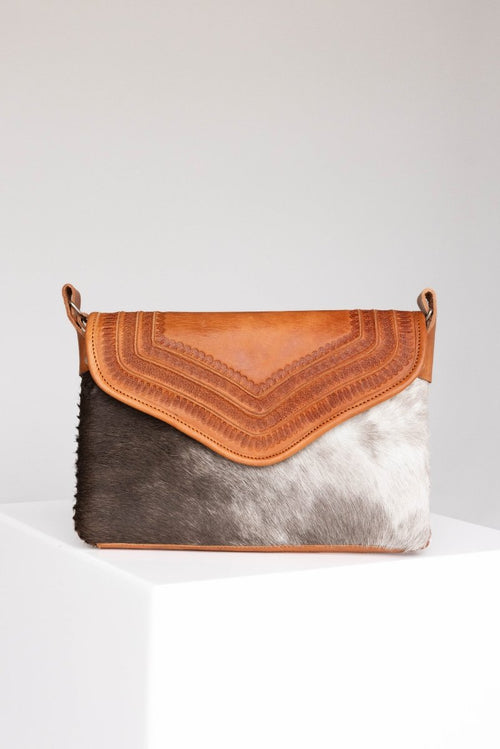 Amedi Sierra - Leather & Cowhide Crossbody - Mama Ponchos