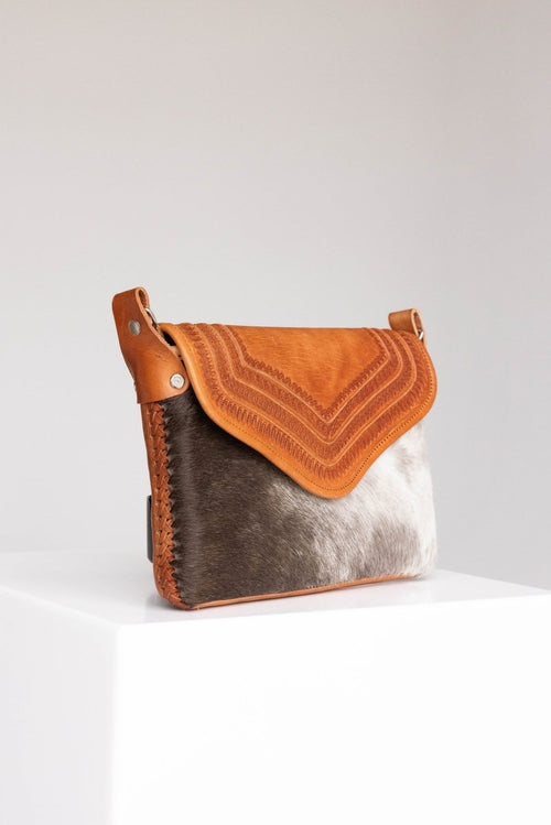 Amedi Sierra - Leather & Cowhide Crossbody - Mama Ponchos