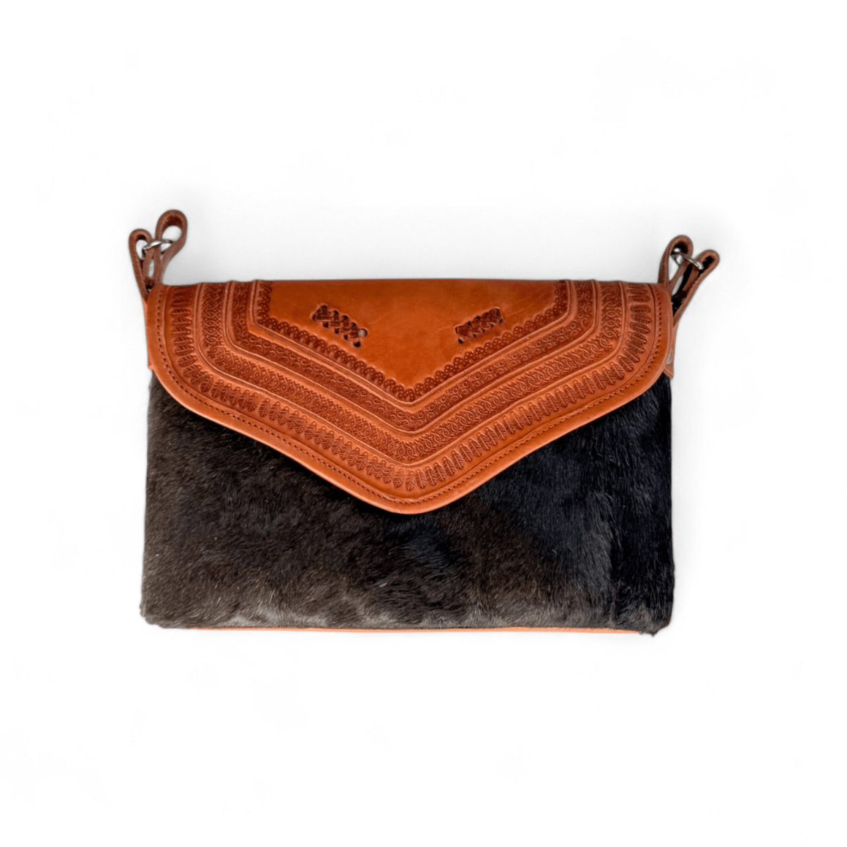 Amedi Sierra - Leather & Cowhide Crossbody - Mama Ponchos