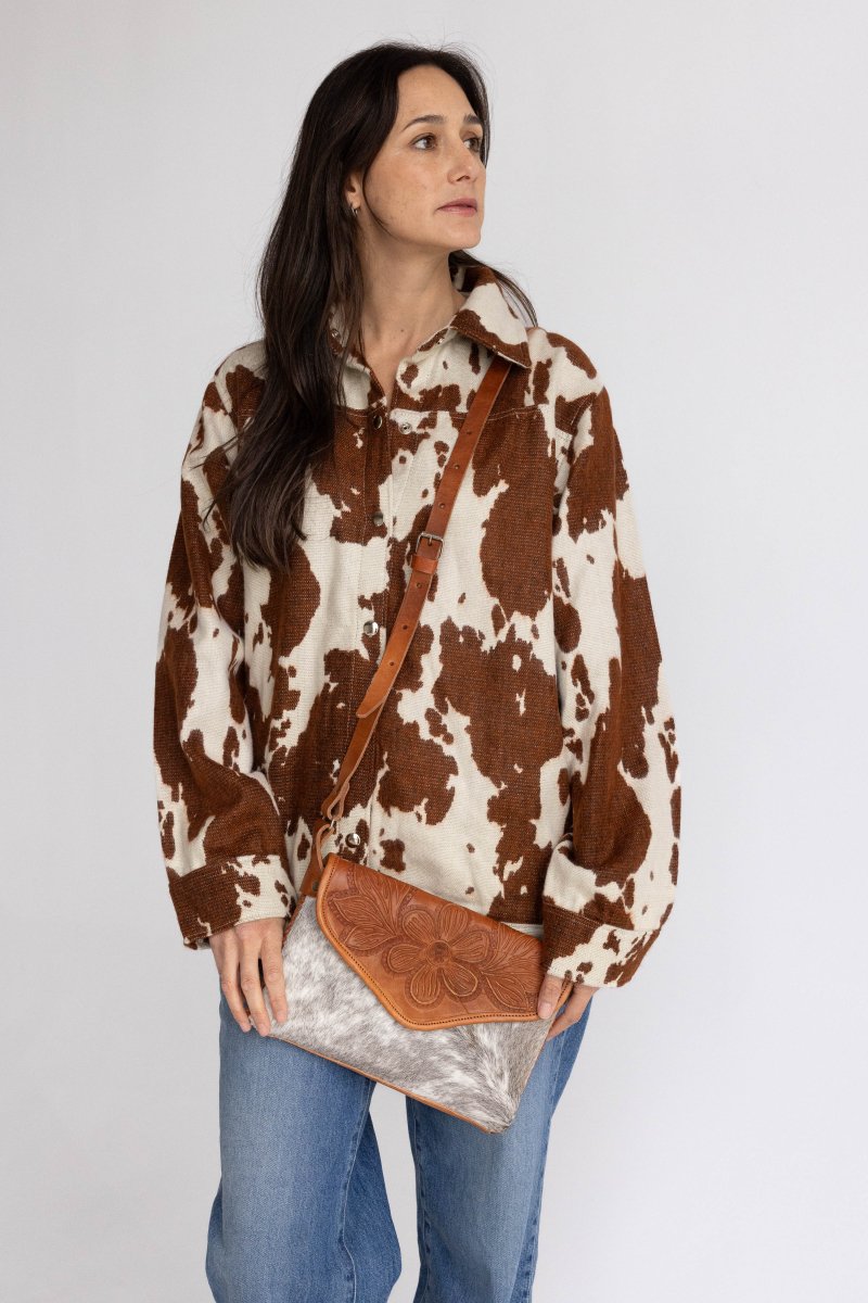 Amedi Wild - Leather & Cowhide Crossbody - Mama Ponchos