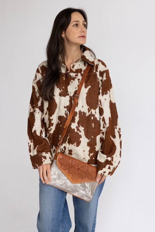 Amedi Wild - Leather & Cowhide Crossbody - Mama Ponchos