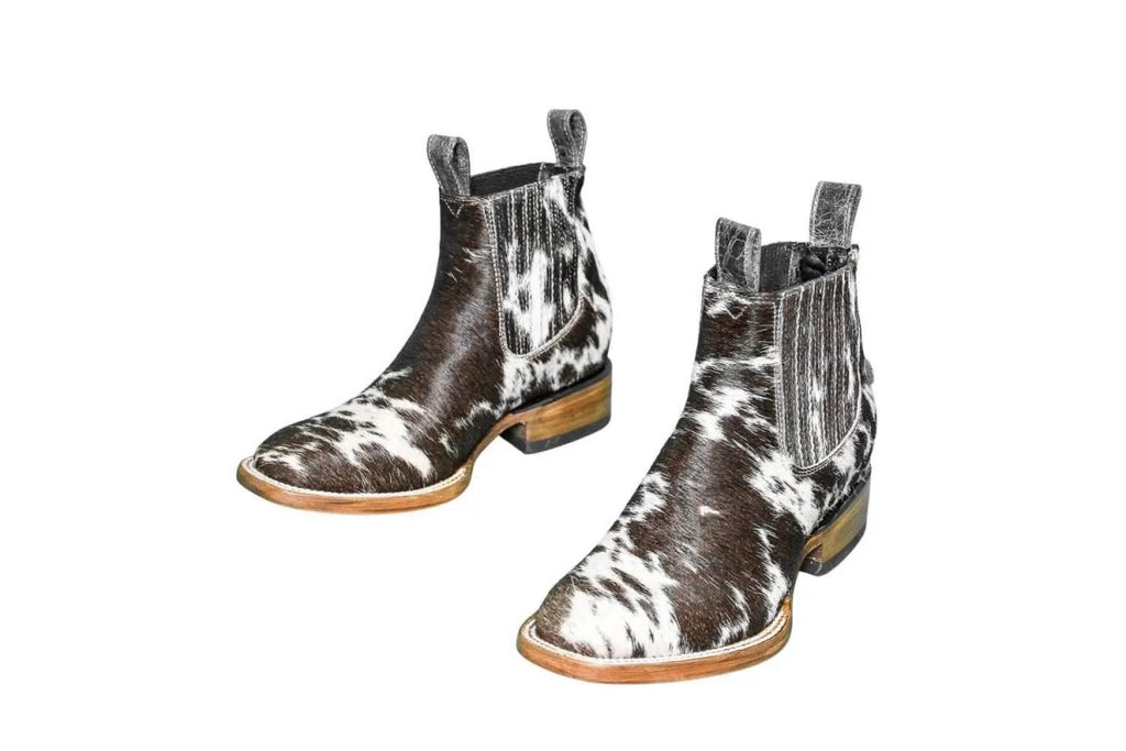 Aurora Cowhide Ankle Boots | Size 7 US - Mama Ponchos