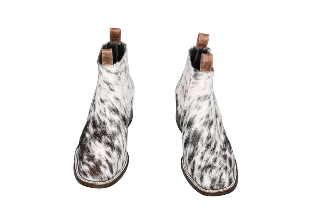 Aurora Cowhide Ankle Boots | Size 8 US - Mama Ponchos