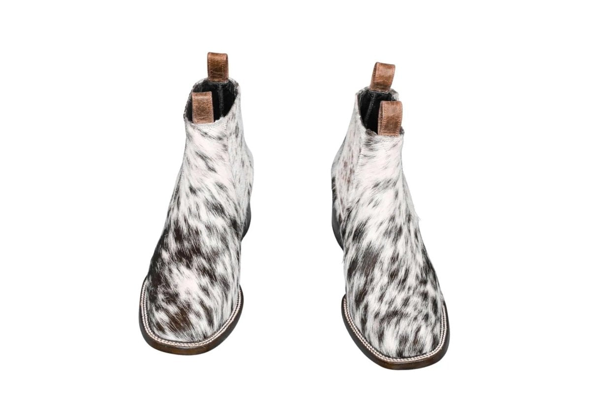 Aurora Cowhide Ankle Boots | Size 8 US - Mama Ponchos