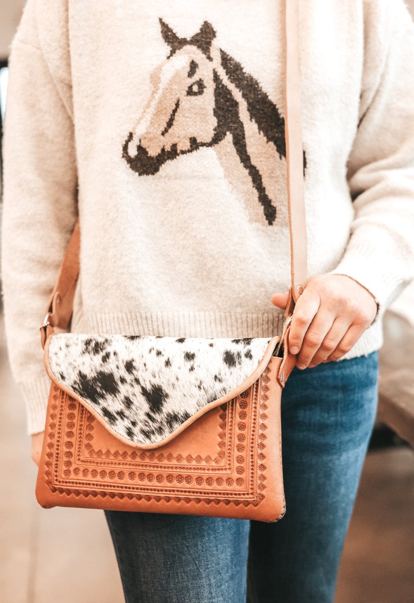 Baalbek - Leather & Cowhide Western Purse - Mama Ponchos LLC