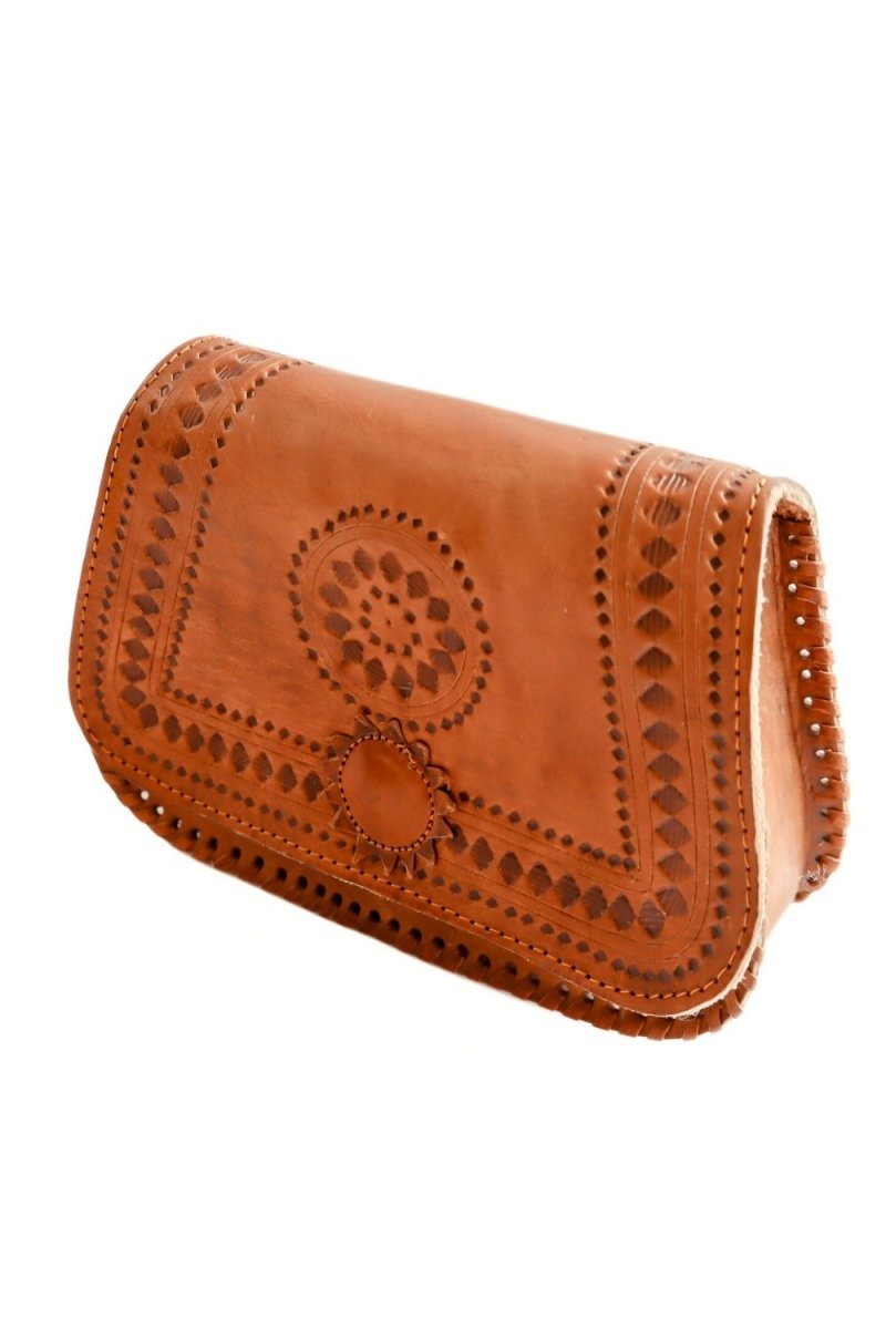 Cairo - Hand - Tooled Leather Crossbody Bag - Mama Ponchos LLC