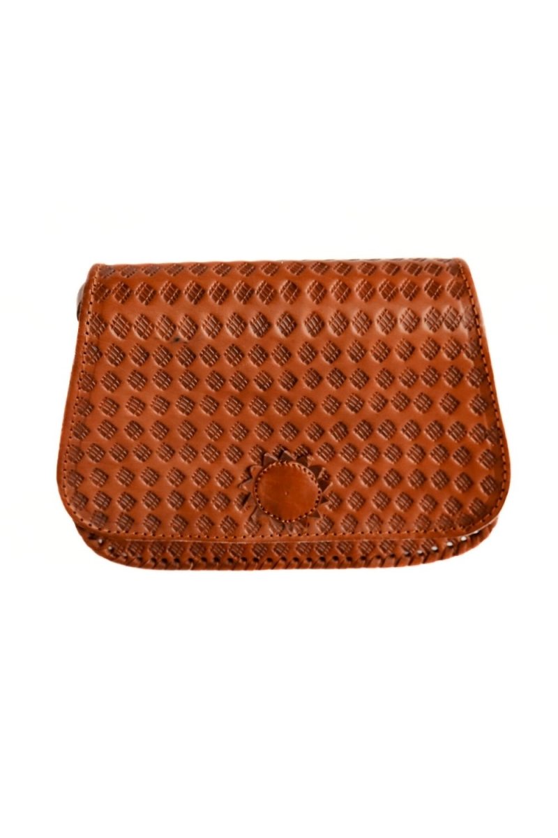 Cairo - Hand - Tooled Leather Crossbody Bag - Mama Ponchos LLC