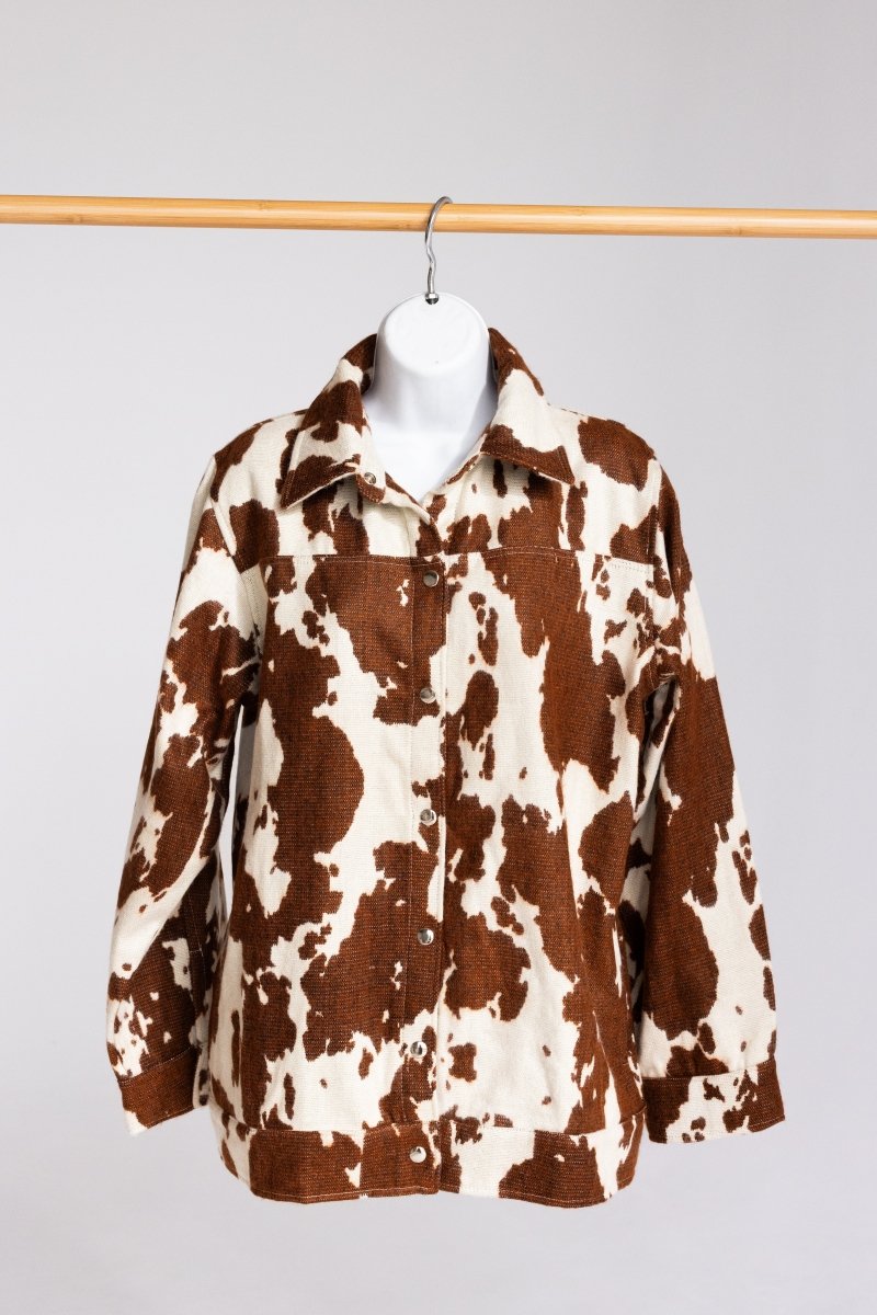 Cow Print Western Shacket - Handmade - Mama Ponchos