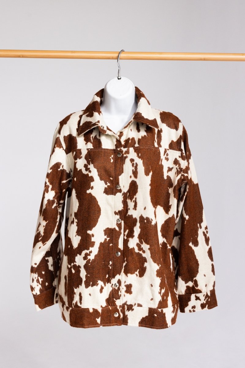 Cow Print Western Shacket - Handmade - Mama Ponchos