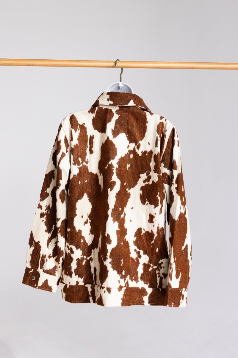Cow Print Western Shacket - Handmade - Mama Ponchos