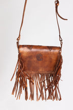 Dakota Fringes - Leather & Cowhide Crossbody - Mama Ponchos
