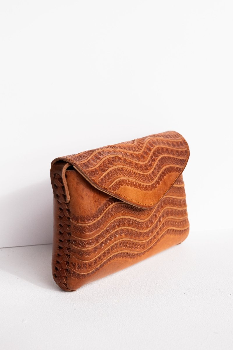 Mosul - Hand - Tooled Leather Crossbody Bag - Mama Ponchos