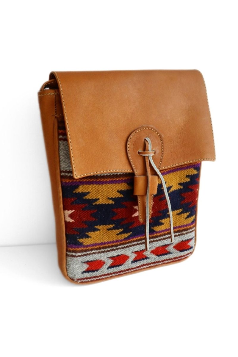 Native - Leather & Textile Crossbody Bag - Mama Ponchos LLC