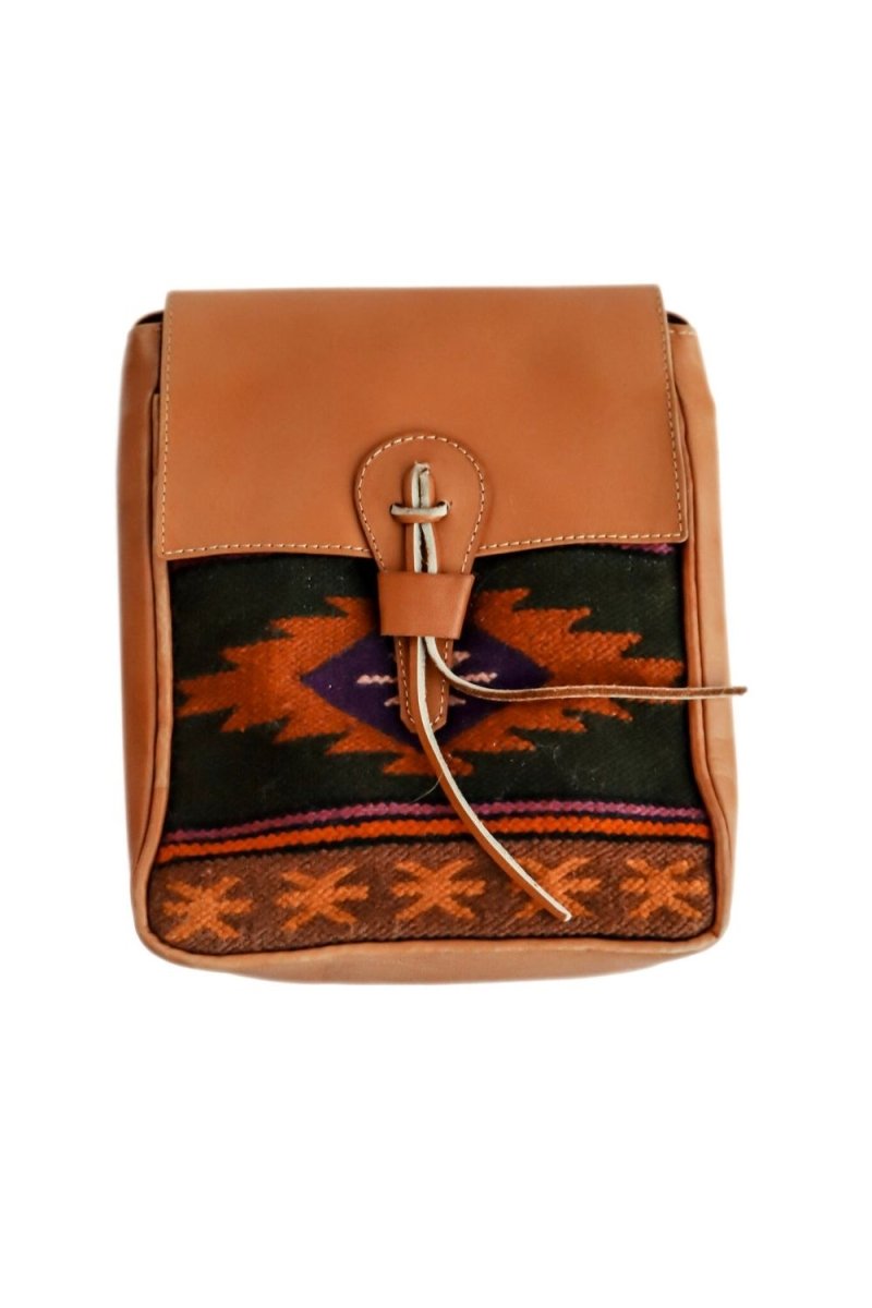 Native - Leather & Textile Crossbody Bag - Mama Ponchos LLC