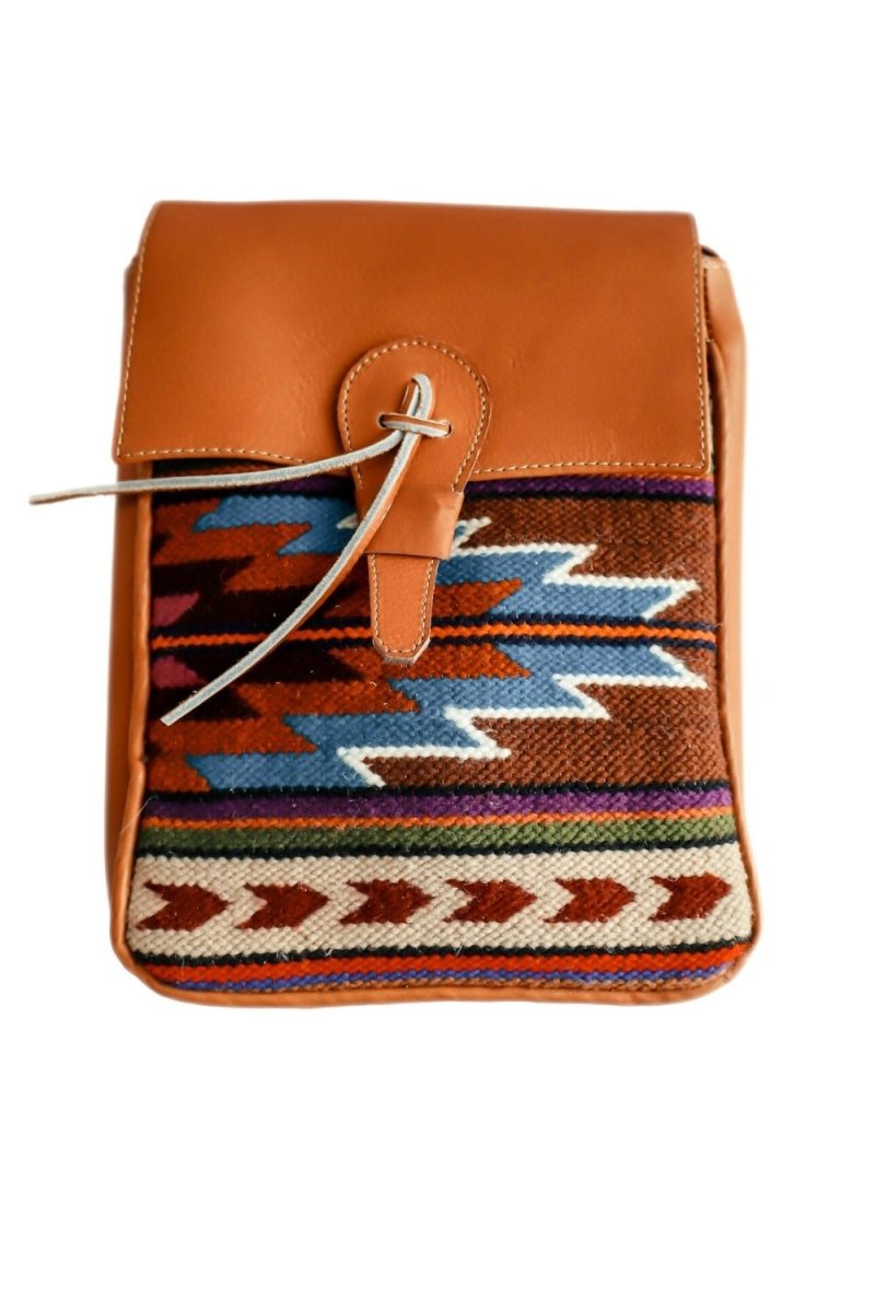 Native - Leather & Textile Crossbody Bag - Mama Ponchos LLC