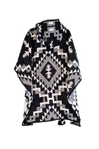 Poncho Aymara Black & White – Reversible Handmade Poncho with Hoodie - Mama Poncho LLC