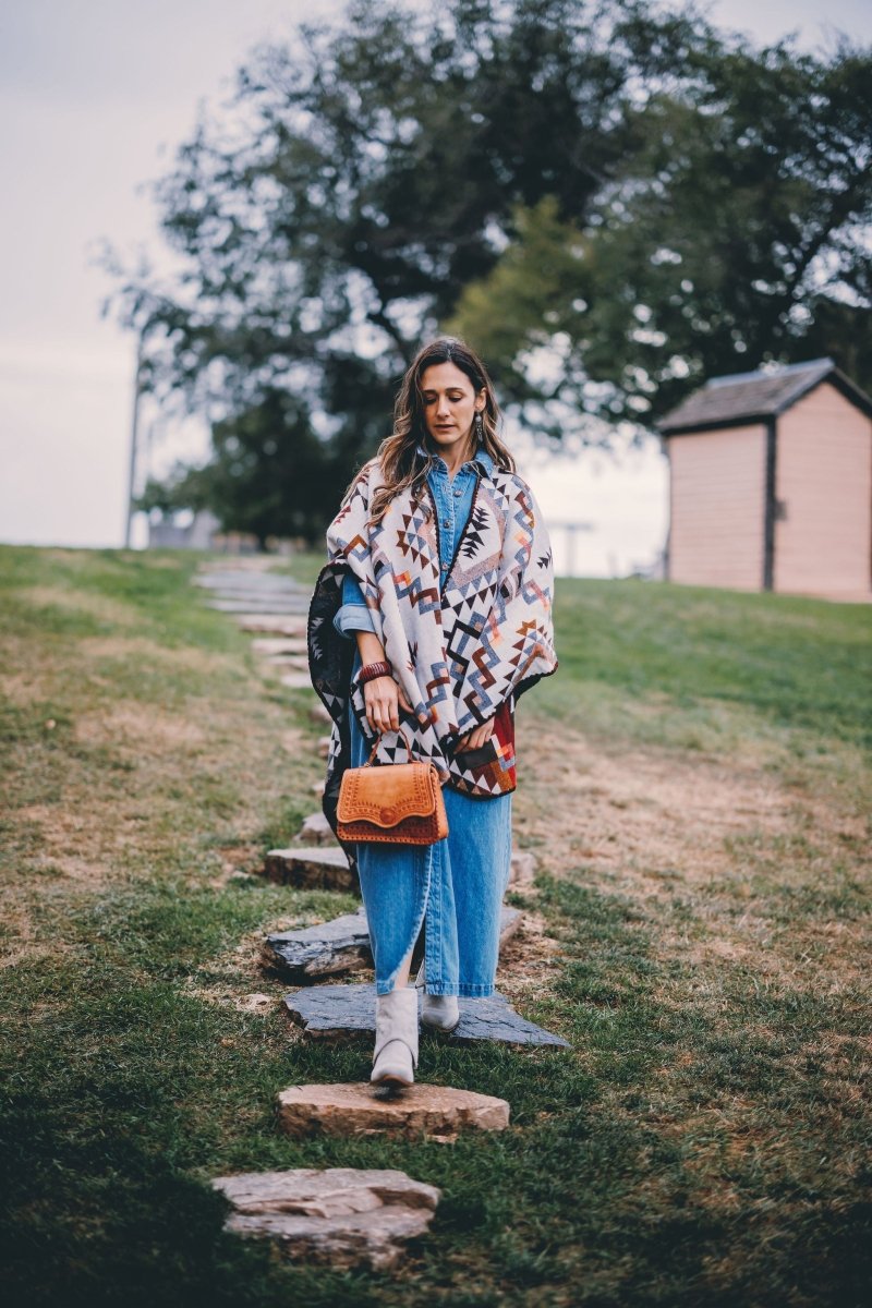 Poncho Aymara Red – Reversible Handmade Poncho (No Hoodie) - Mama Poncho LLC