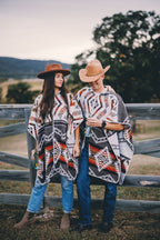 Poncho Inti – Handmade Reversible Poncho with Hood - Mama Poncho LLC