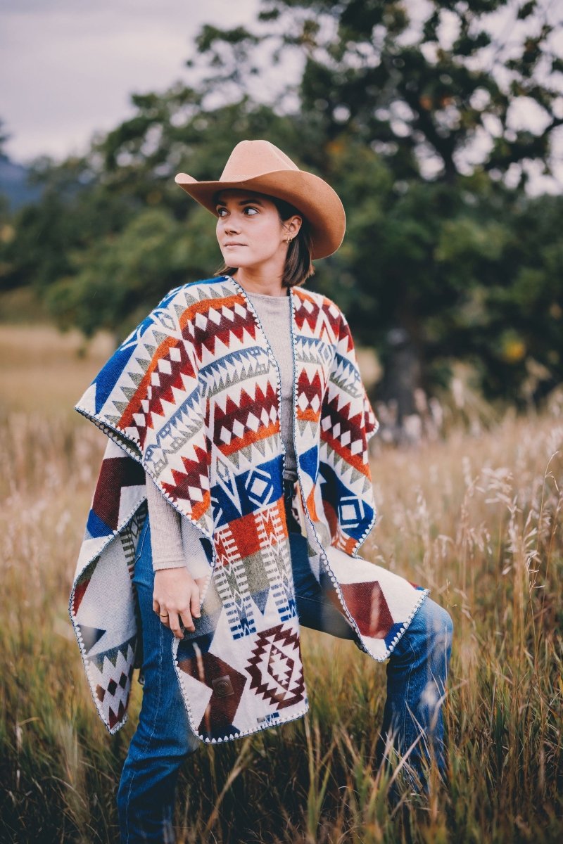 Poncho Ocaso – Handmade Reversible Poncho for Men and Women - Mama Poncho LLC