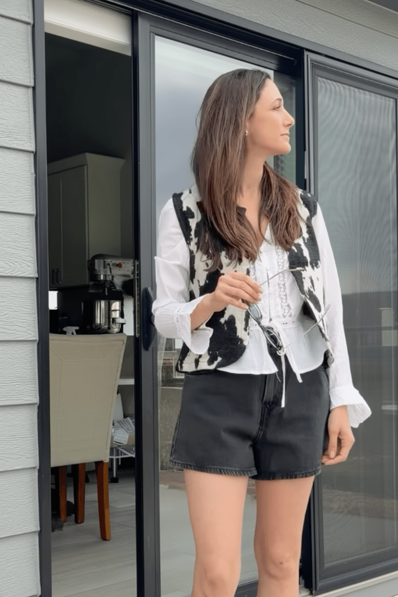 Rodeo Cow Print Vest - Mama Ponchos
