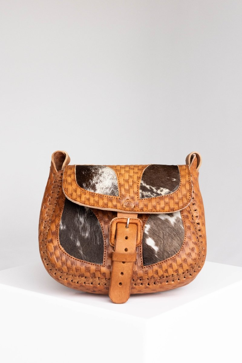 Sanaa - Leather & Cowhide Crossbody Bag - Mama Ponchos