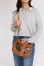 Sanaa - Leather & Cowhide Crossbody Bag - Mama Ponchos