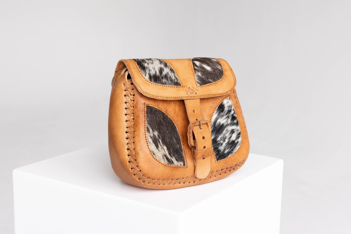 Sanaa - Leather & Cowhide Crossbody Bag - Mama Ponchos