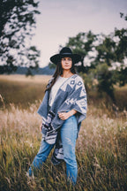 Shawl Hourani Long – Handmade Reversible Poncho for Men and Women - Mama Poncho LLC