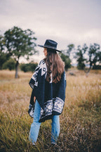 Shawl Hourani Long – Handmade Reversible Poncho for Men and Women - Mama Poncho LLC