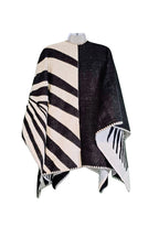 Shawl Palm Black – Handmade Reversible Unisex Poncho - Mama Poncho LLC