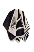 Shawl Palm Black – Handmade Reversible Unisex Poncho - Mama Poncho LLC