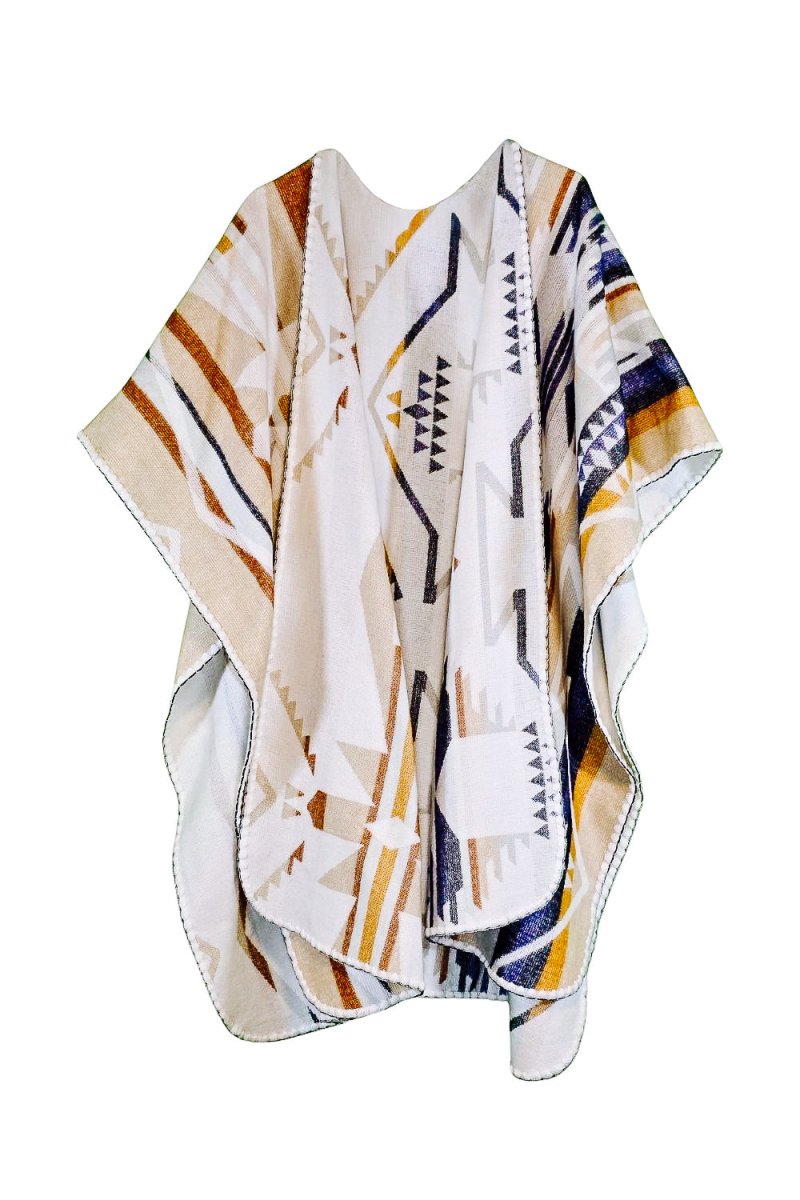 Shawl Salar – Pastel Reversible Handmade Poncho for Men and Women - Mama Poncho LLC