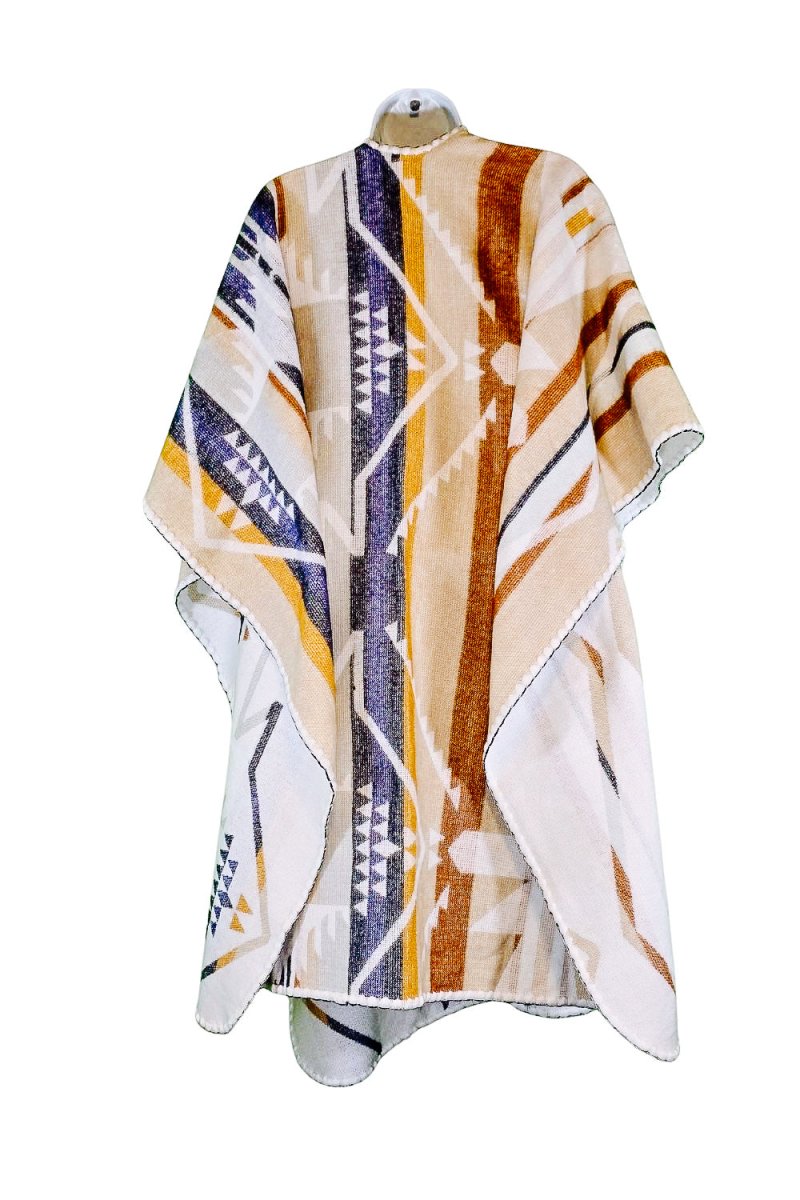 Shawl Salar – Pastel Reversible Handmade Poncho for Men and Women - Mama Poncho LLC