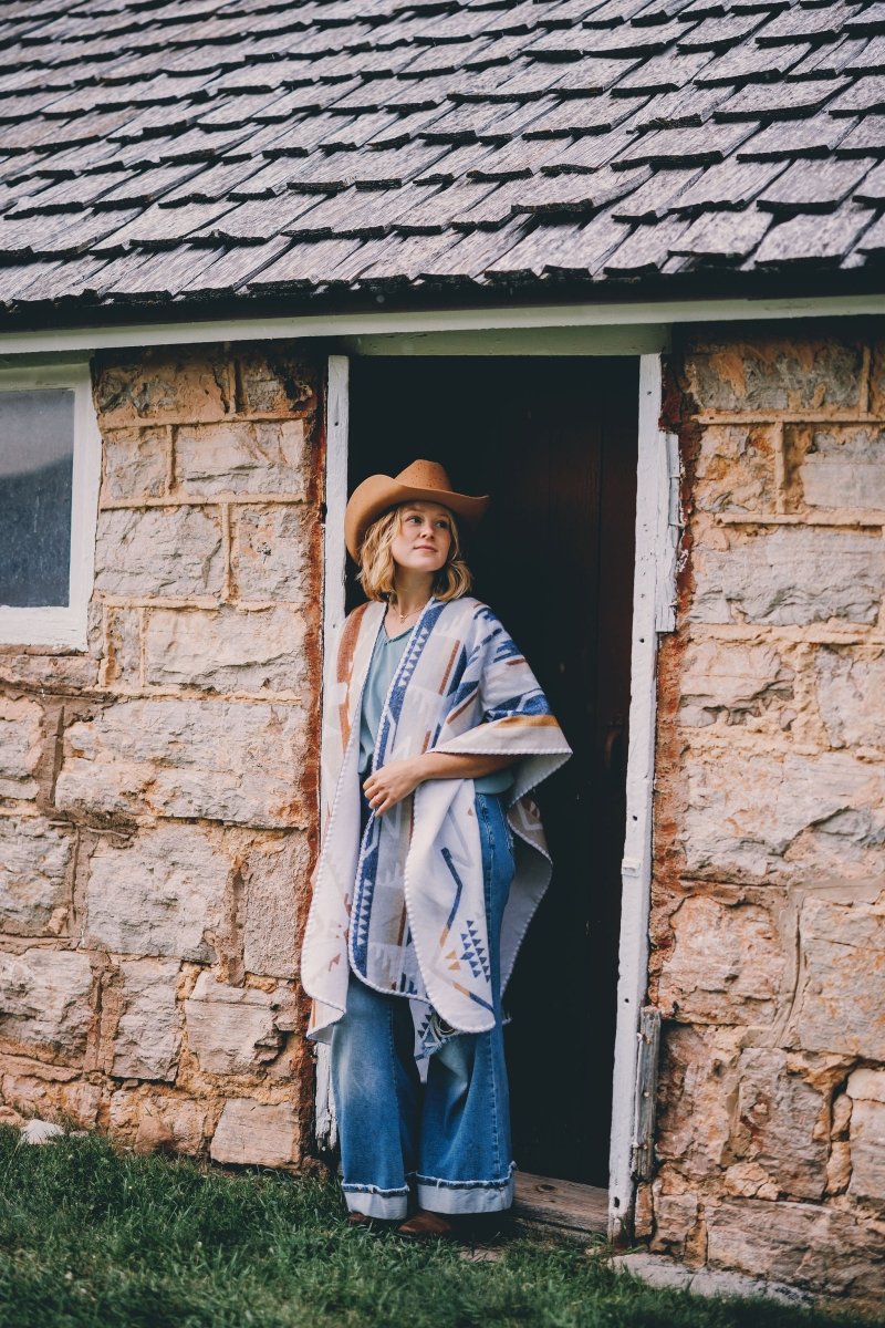 Shawl Salar – Pastel Reversible Handmade Unisex Poncho - Mama Poncho LLC