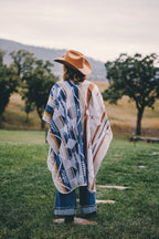 Shawl Salar – Pastel Reversible Handmade Unisex Poncho - Mama Poncho LLC