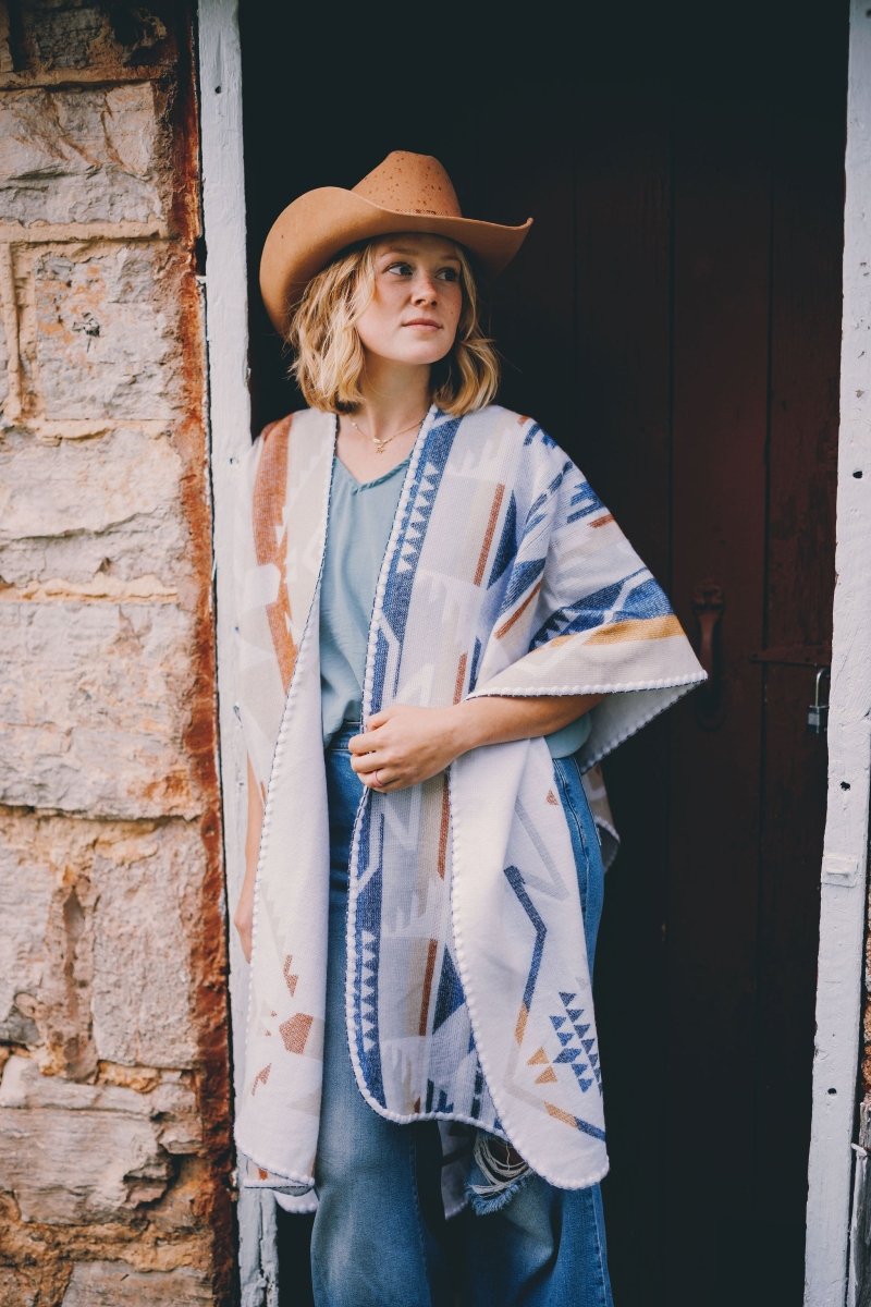 Shawl Salar – Pastel Reversible Handmade Unisex Poncho - Mama Poncho LLC